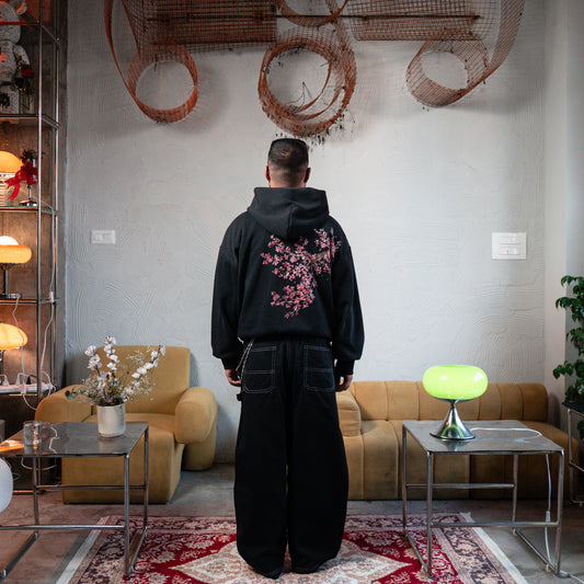 Embroidered Sakura Denim Pants